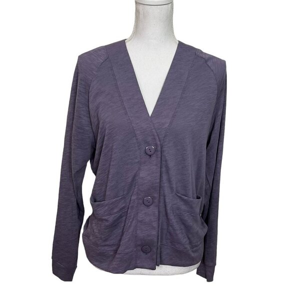 Universal Standard Lightweight Cardigan Women’s Size 0 Navy Pima Cotton V-Neck - Picture 2 of 12